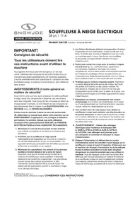 Notice Snow Joe SJ615E Souffleur à neige