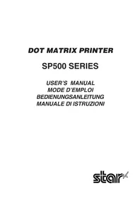 Notice Star Micronics SP500 Imprimante