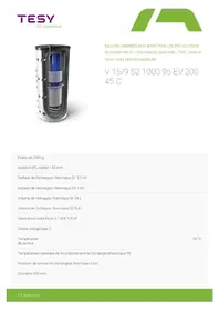 Notice Tesy V 15/9 S2 1000 95 EV 200 45 C Pompe à chaleur
