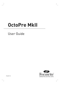 Notice FOCUSRITE OCTOPRE MKII Audio Equipment