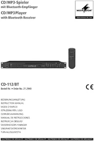 Notice Monacor CD-112/BT Lecteur/enregistreur de cd