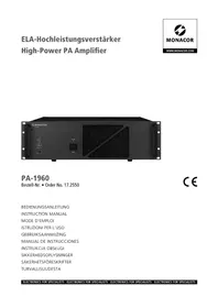 Notice Monacor PA-1960 Système hifi