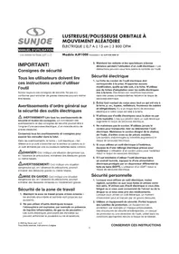 Notice Sun Joe AJP100E Polisseuse