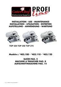 Notice CaterChef 403120 Trancheuse