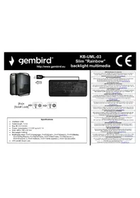Notice Gembird KB-UML-03 Clavier