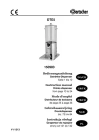 Notice BARTSCHER DTE5 Distributeur d'eau