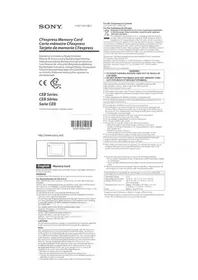 Notice SONY CEB CFEXPRESS TOUGH Mémoire Flash