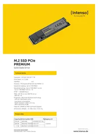 Notice INTENSO M.2 SSD PCIE PREMIUM Disque dur
