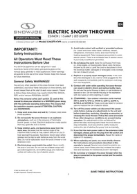 Notice Snow Joe SJ627E-CVR Souffleur à neige