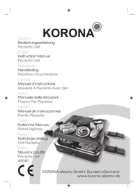 Notice KORONA 45081 Appareil à fondue, raclette et wok