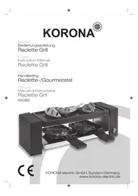 Notice KORONA 45080 Appareil à fondue, raclette et wok