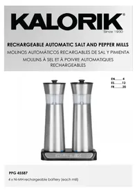 Notice KALORIK PPG 45587 Moulin à sel/poivre
