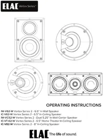 Notice ELAC VERTEX II IC-V62-W Haut-parleur