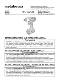 Notice HiKOKI WH18DGL Perceuse