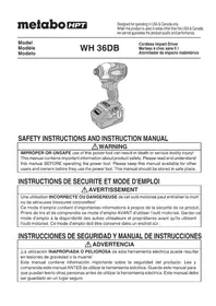 Notice HiKOKI WH36DB Perceuse