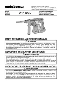 Notice HiKOKI DH18DBL Marteau