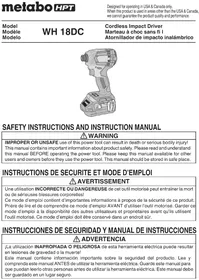 Notice HiKOKI WH18DC Perceuse