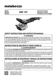 Notice HiKOKI GM13Y Broyeur
