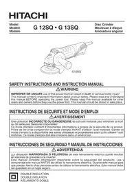 Notice HiKOKI G12SQ2 Broyeur