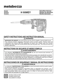 Notice HiKOKI H60MEY Marteau