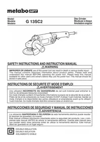 Notice HiKOKI G13SC2 Broyeur