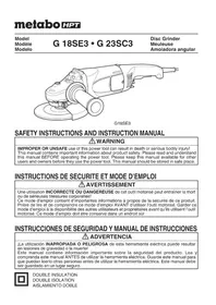 Notice HiKOKI G18SE3 Broyeur