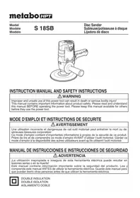 Notice HiKOKI S18SB Ponceuse