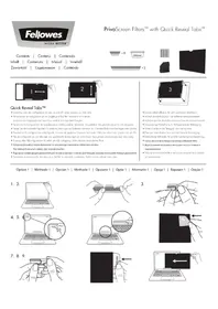 Notice FELLOWES PRIVASCREEN 4800501 Filtre d'écran