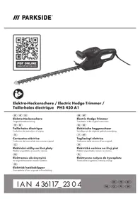 Notice PARKSIDE PHS 450 A1 Taille-haies