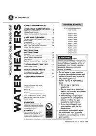 Notice GE GP50T10BXR Chaudière