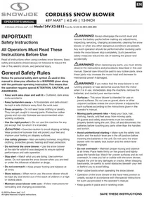 Notice Snow Joe 24V-X2-SB15 Souffleur à neige