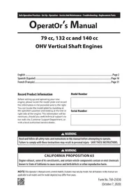 Notice TROY-BILT TBE550 Coupe-herbe