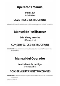 Notice TROY-BILT TB25PS Scie