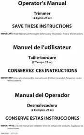 Notice TROY-BILT TB25CB Coupe-herbe