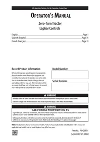 Notice TROY-BILT MUSTANG Z54 Tondeuse à gazon