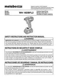 Notice HiKOKI WH18DBFL2 Perceuse