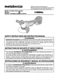 Notice HiKOKI G18DBAL Broyeur