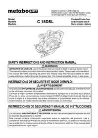 Notice HiKOKI C18DSL Scie