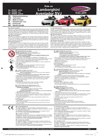 Notice Jamara RIDE-ON LAMBORGHINI AVENTADOR SVJ Jouets