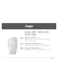 Notice HAGER S161-22F Système d'alarme