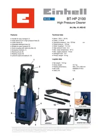 Notice EINHELL BT-HP 2100 Nettoyeur haute pressio