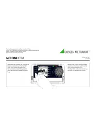 Notice Gossen Metrawatt METRISO XTRA équipements de mesure