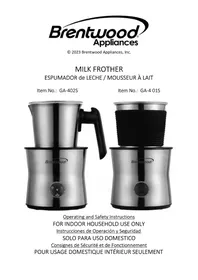 Notice Brentwood GA-402S Mousseur à lait