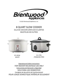 Notice Brentwood SC-165W Mijoteuse