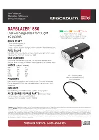 Notice Blackburn DAYBLAZER 550 Éclairage