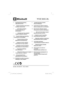 Notice EINHELL TP-HD 18/22 LI BL Marteau