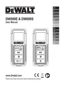 Notice DEWALT DW099E Pointeur laser