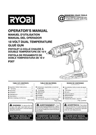 Notice RYOBI P307 Pistolet à colle
