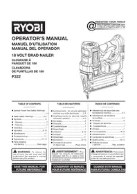 Notice RYOBI P322 Agrafeuse