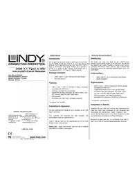 Notice Lindy 43185 Lecteur de mémoire